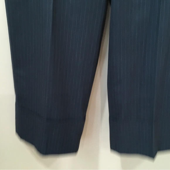 ZARA pants Striped Large Womens Trouser Navy Hi Waist ZW Collection 4042/259 New - Picture 11 of 16